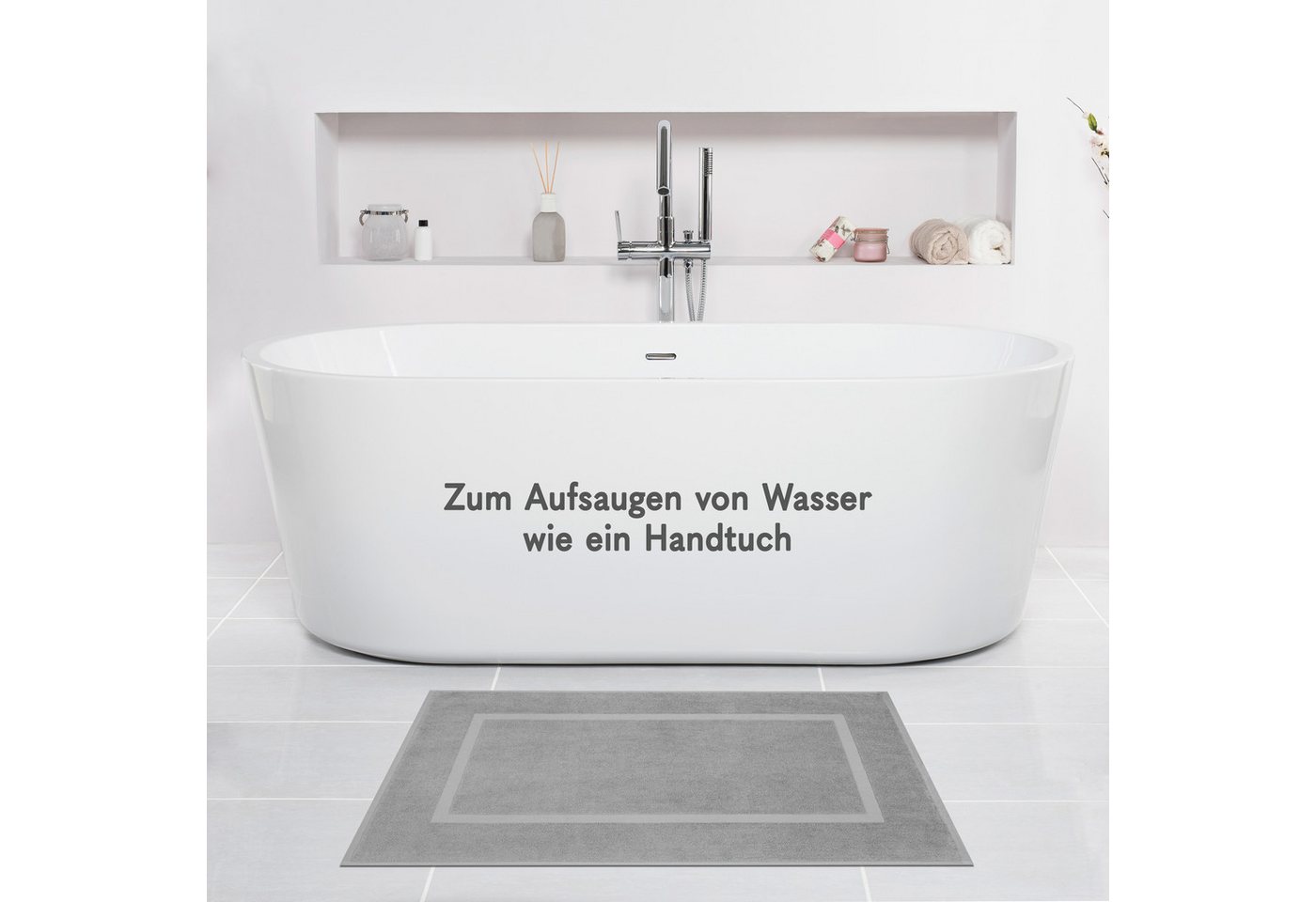 HAMMETEX Badematte Hotelmatte, Duschvorleger, 51 x 86 cm, Höhe 5 mm, beidseitig nutzbar, Baumwolle, rechteckig, 2-teiliges Set, einfarbig, 900 g/m², 100% Baumwolle