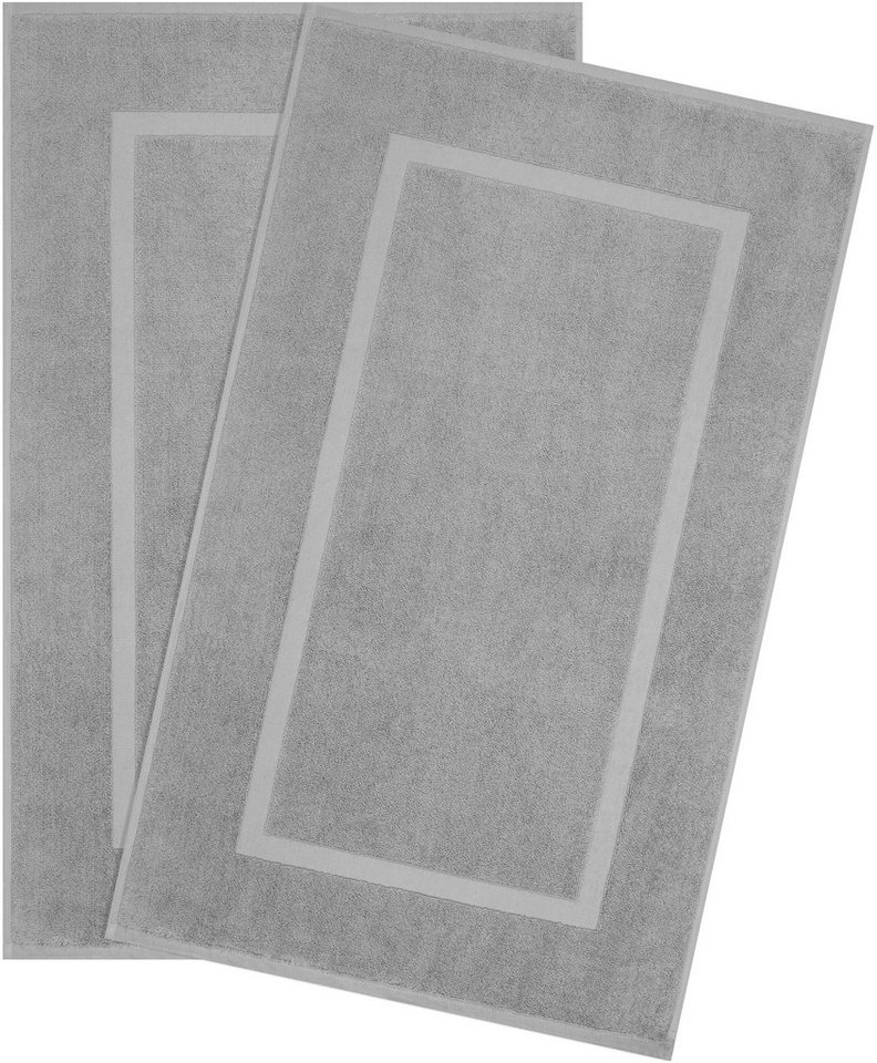 HAMMETEX Badematte Hotelmatte, Duschvorleger, 51 x 86 cm, Höhe 5 mm, beidseitig nutzbar, Baumwolle, rechteckig, 2-teiliges Set, einfarbig, 900 g/m², 100% Baumwolle Bild 2