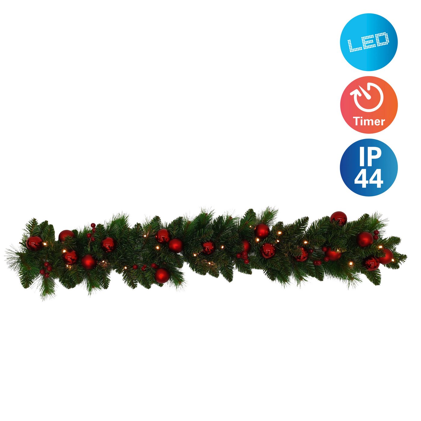 näve LED-Girlande Noel, Batteriefach mit Ein- / Ausschalter, inkl. Timer (6on/18off) Bild 2