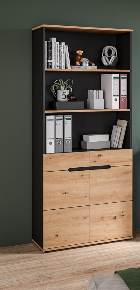 Home affaire Aktenschrank REHAT, Büroschrank (bietet viel Stauraum für ca. 35 Aktenordner) 5 Fächer, 3 feste & 1 variabler Boden, Höhe: 190cm, Breite: 80cm Bild 3
