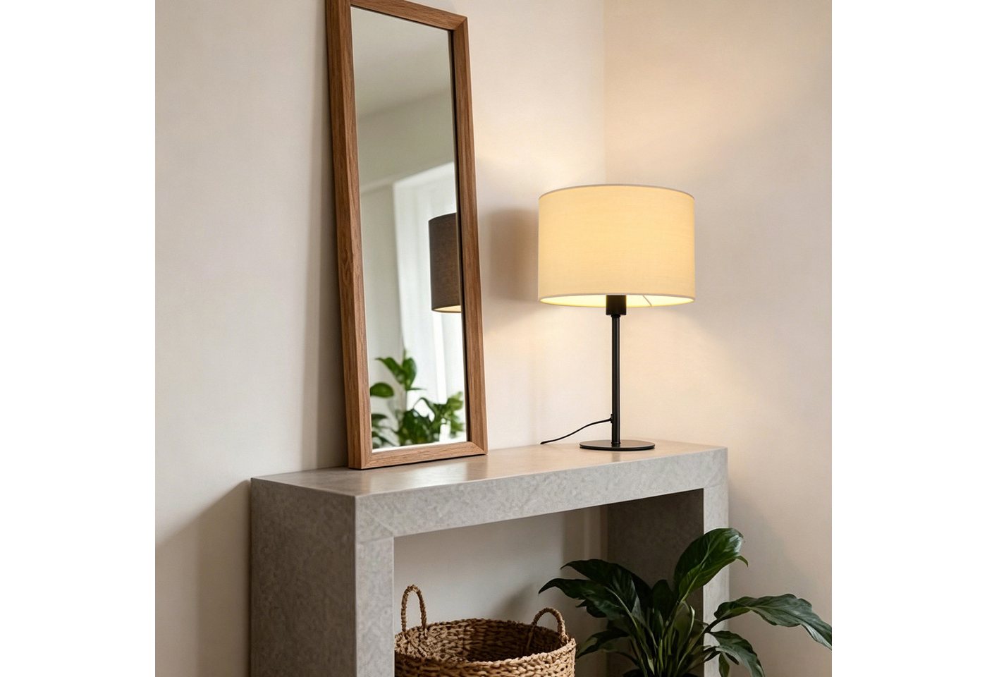 OTTO home Tischleuchte Avveline - Textilschirm Tischlampe, Ein-/Ausschalter, ohne Leuchtmittel, Tischlampe mit Stoffschirm, Höhe 36 cm, Ø 23 cm, Fassung E14 Bild 5