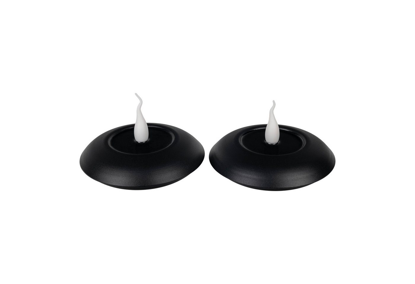 näve LED Dekolicht Leli, Timerfunktion, LED fest integriert, Warmweiß, 2er-Set LED Kerzen schwarz, Flammeneffekt, Timer, Schiebeschalter