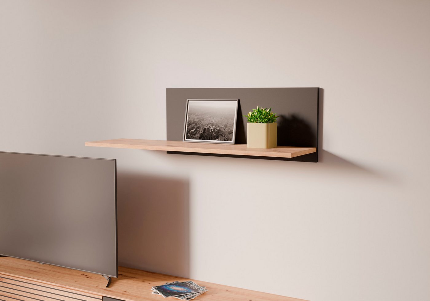 OTTO home Wandregal Paroli, Wandboard, Praktisch, für jeden Raum, trendfarbig, perfekt zur Gestaltung moderner Wände, Breite 95cm