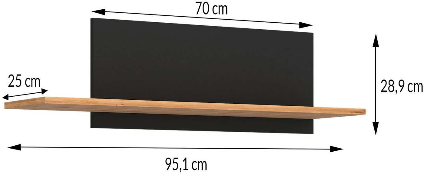 OTTO home Wandregal Paroli, Wandboard, Praktisch, für jeden Raum, trendfarbig, perfekt zur Gestaltung moderner Wände, Breite 95cm Bild 2