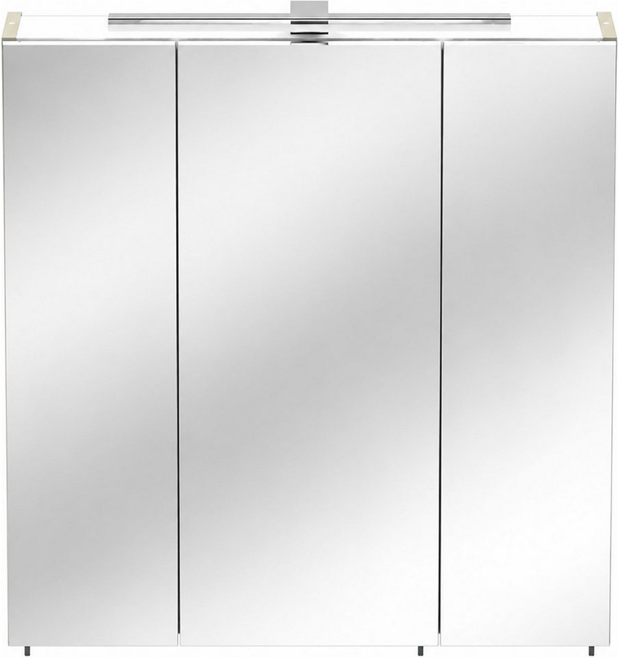 Schildmeyer Spiegelschrank Saga, inkl. LED-Aufbauleuchte, Breite 70 cm, Made in Germany (1-St) Rundumblick durch nach innen öffnende Türen, Made in Germany Bild 5