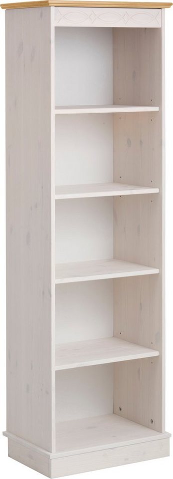 OTTO home Standregal Indra Bücherregal mit 5 Fächern und einer dekorativen Fräsung, aus Massivholz, 4 Einlegeböden, dekorative Fräsung Bild 2