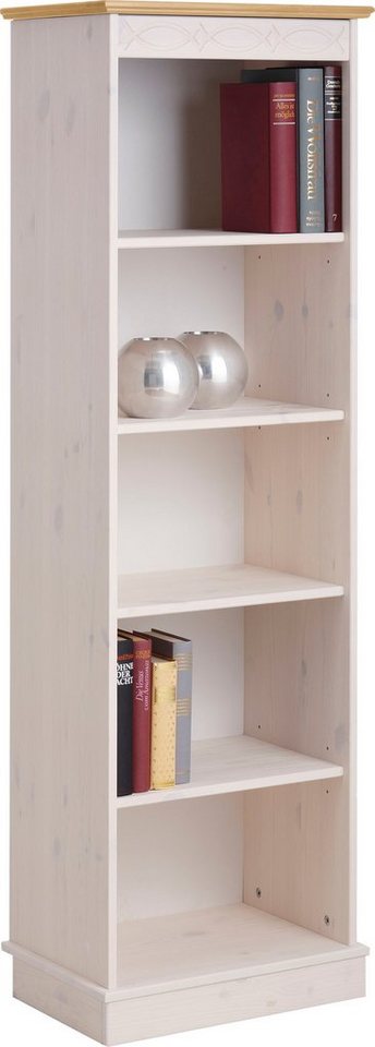 OTTO home Standregal Indra Bücherregal mit 5 Fächern und einer dekorativen Fräsung, aus Massivholz, 4 Einlegeböden, dekorative Fräsung Bild 3