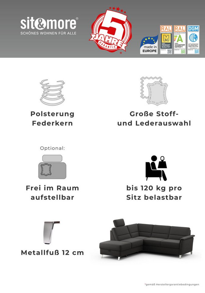 sit&more Sofa-Kopfstütze Palmera, B: 50 cm, Set: 2 Stück, passend zur Serie Bild 4