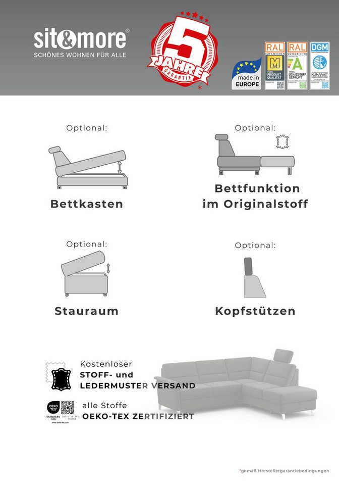 sit&more Sofa-Kopfstütze Palmera, B: 50 cm, Set: 2 Stück, passend zur Serie Bild 5