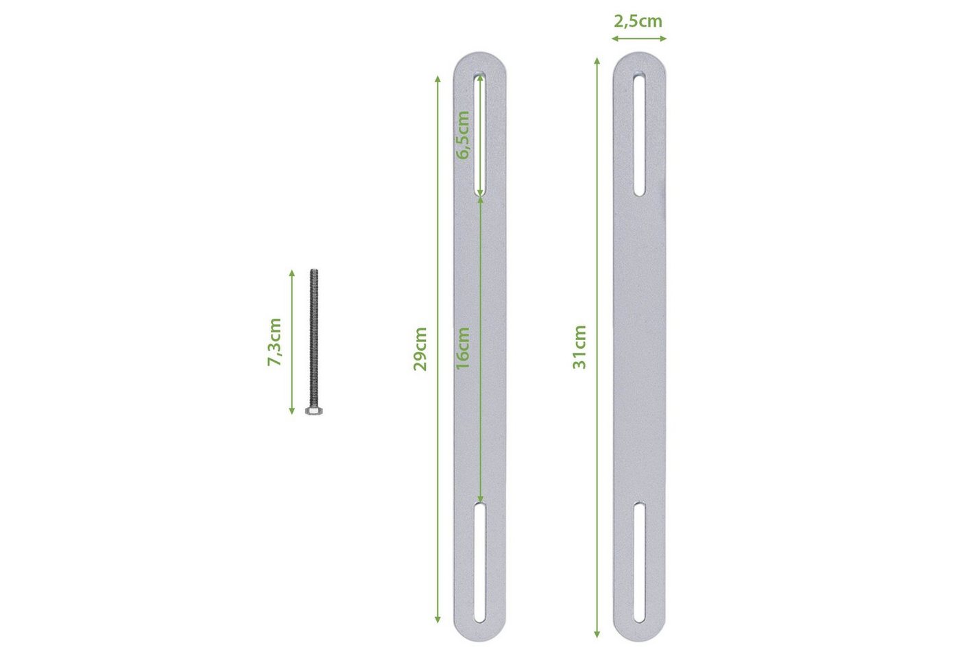 banjado Briefkastenhalterung Befestigungsset für Briefkästen, (Set, 2-tlg., universal, Zaunhalterung)