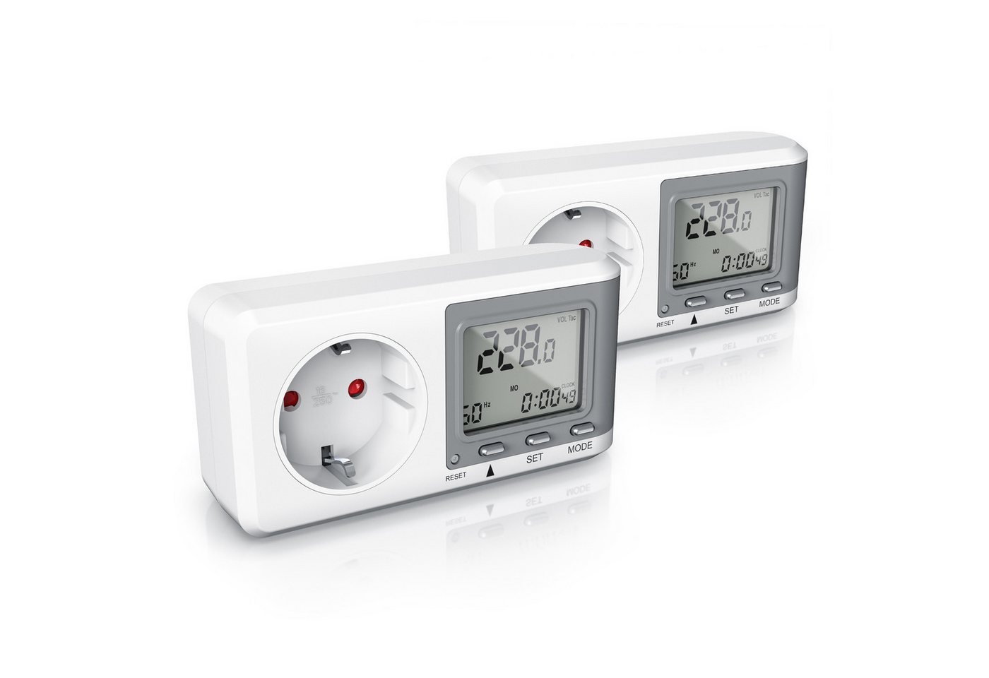 BEARWARE Energiekostenmessgerät 2er Set Energiekostenmessgerät Strommessgerät Steckdose, 2-tlg., Strommessgerät für Typ F Buchse mit Berührungsschutz, 0,0 A -16 A Bild 5