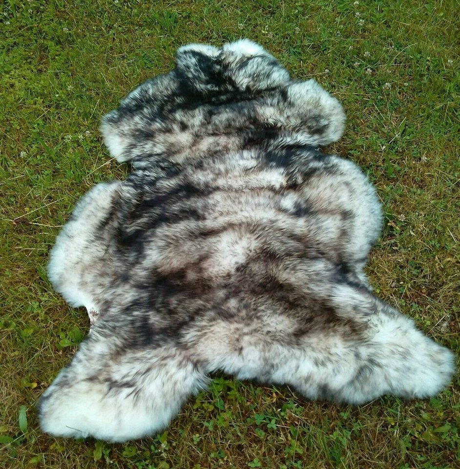 Provellus Fellteppich Öko Schaffell XXXL – Dunkel geflammt Naturfell ca. 140×85 cm