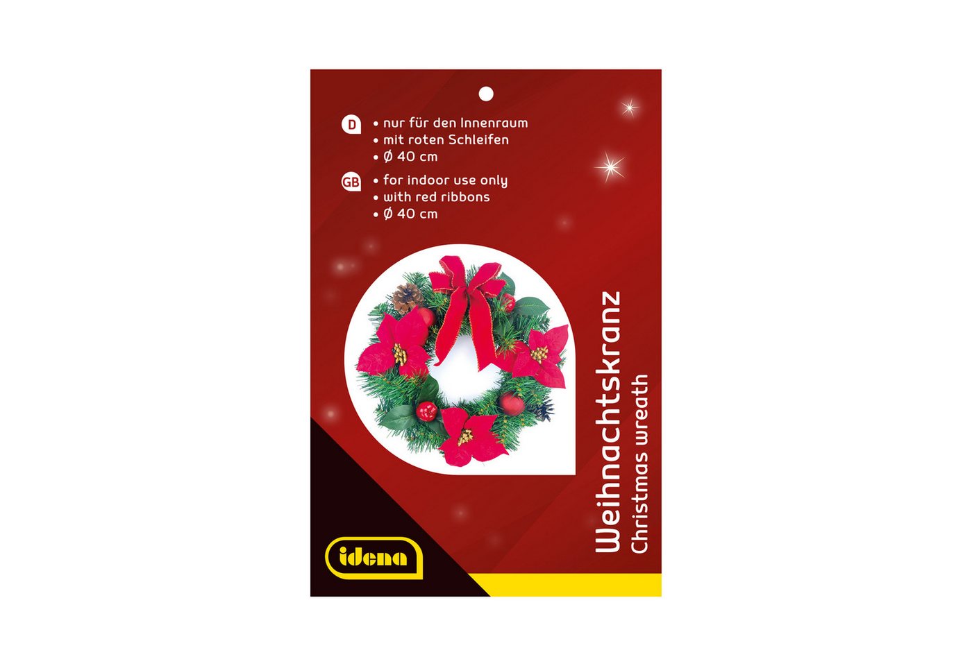 Idena Adventskranz Idena Weihnachtskranz rote Schleifen Ø40cm für Innen Bild 3