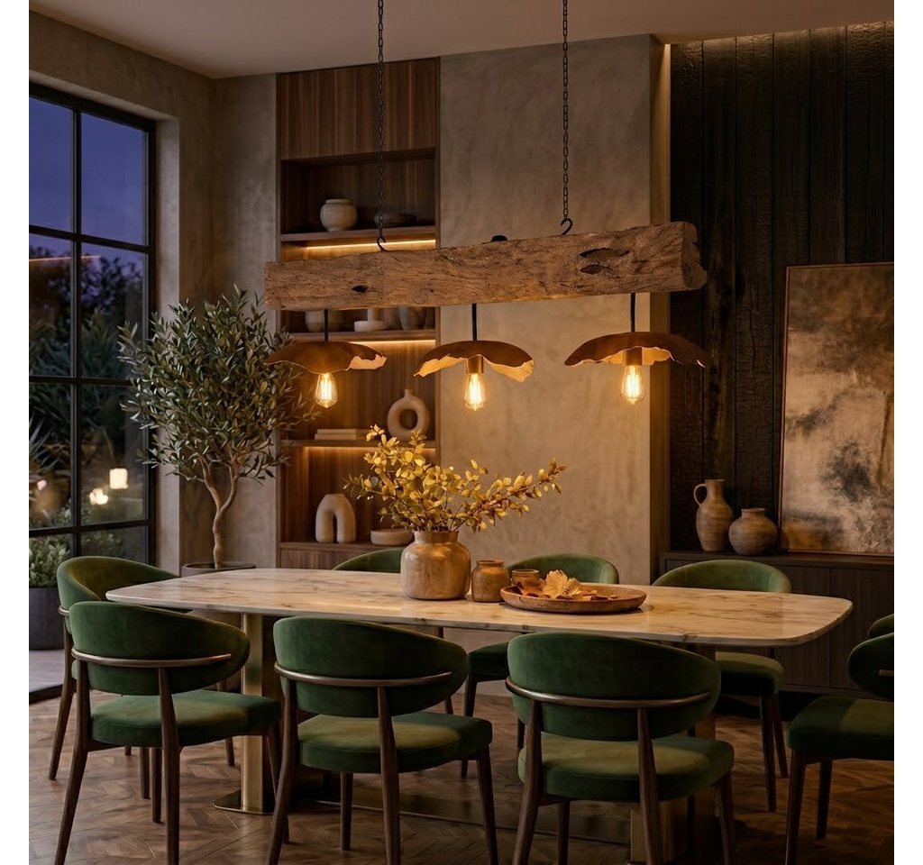 Möbel Bressmer Deckenleuchten FLORENT Deckenlampe aus Teakholz 130 cm – Hängelampe Holz, ohne Leuchtmittel Bild 4