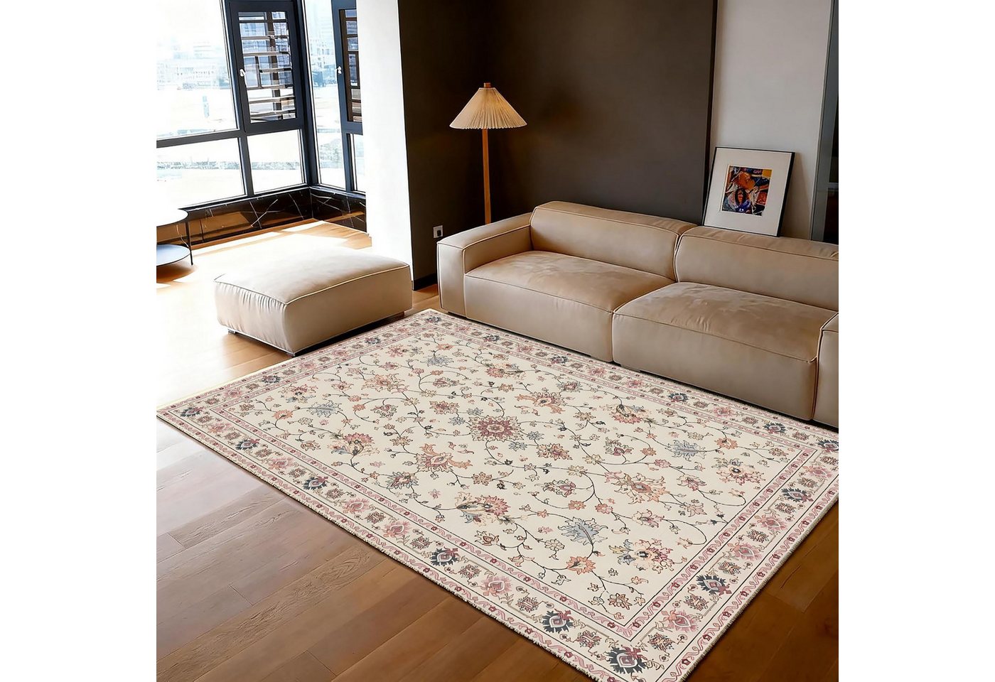 Jumpeak Teppich Teppiche, orientalische Motive, Kunstdekoration, waschbar, Geschenke, Rechteck, Höhe: 5 mm, Rectangular, 5mm dick, faux cashmere, indoor rug, machine-washable rug