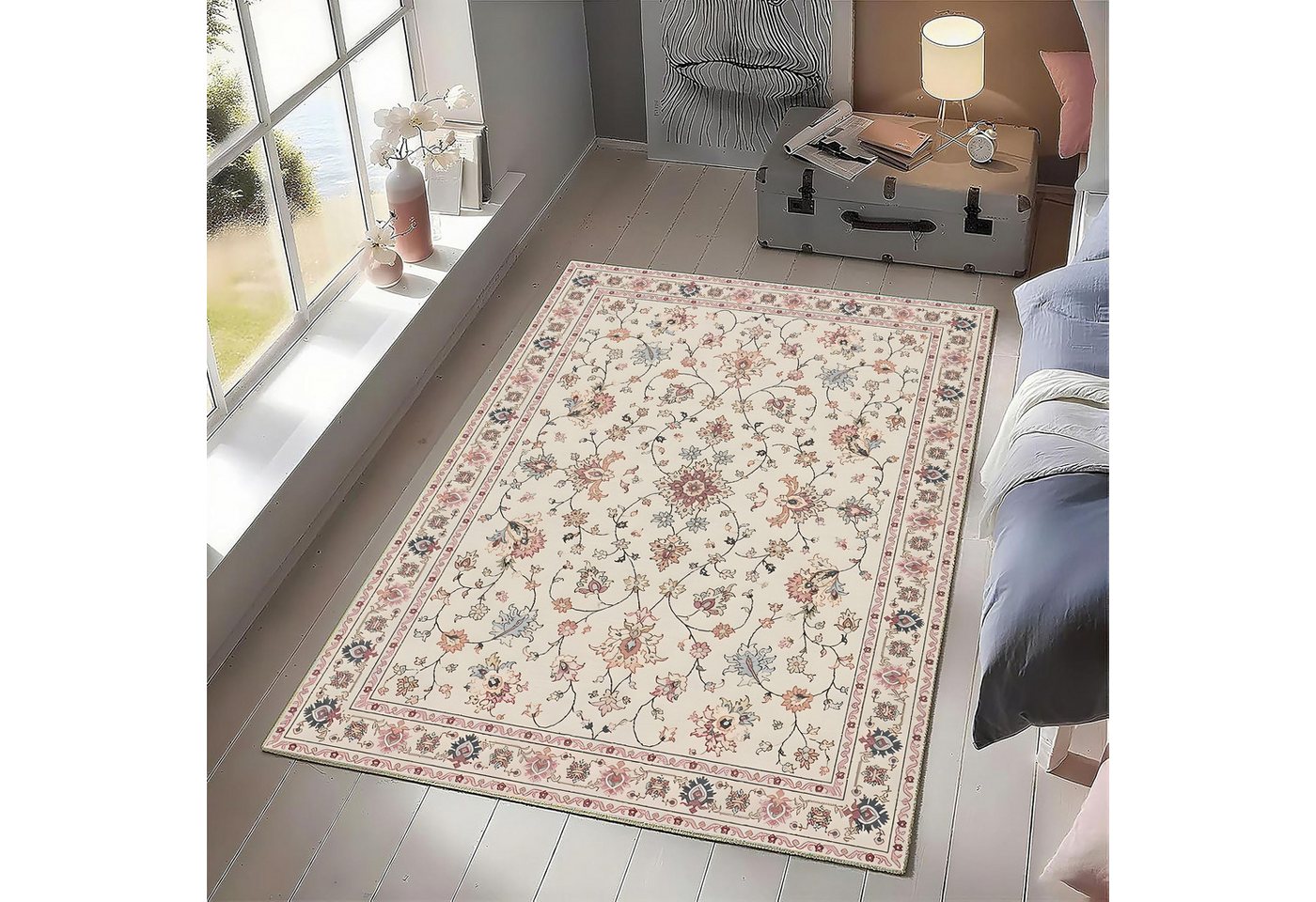 Jumpeak Teppich Teppiche, orientalische Motive, Kunstdekoration, waschbar, Geschenke, Rechteck, Höhe: 5 mm, Rectangular, 5mm dick, faux cashmere, indoor rug, machine-washable rug Bild 5
