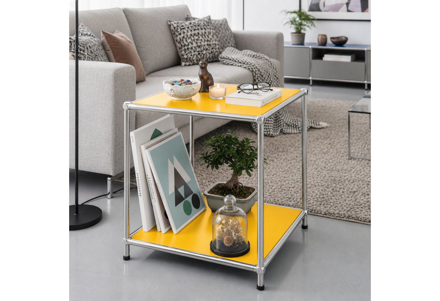 Kubus Standregal Urban Pure-012 Offenes Beistell mit 2 Ablageflächen in 6 Farben, Einzelartikel, Kompakte Bauweise, pflegeleichte Oberfläche Bild 2
