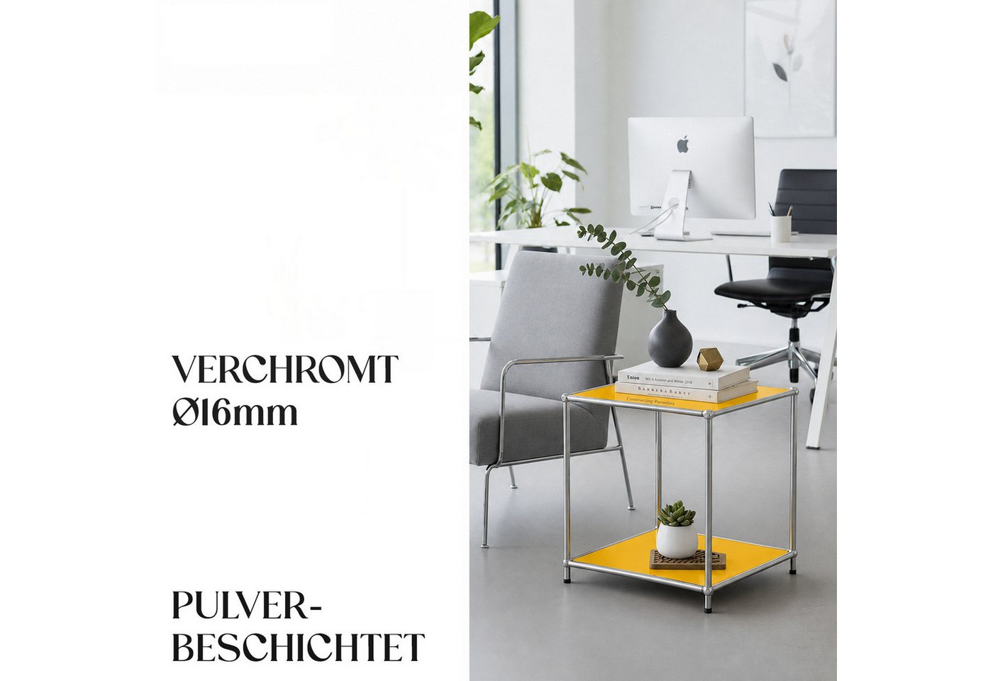 Kubus Standregal Urban Pure-012 Offenes Beistell mit 2 Ablageflächen in 6 Farben, Einzelartikel, Kompakte Bauweise, pflegeleichte Oberfläche Bild 3
