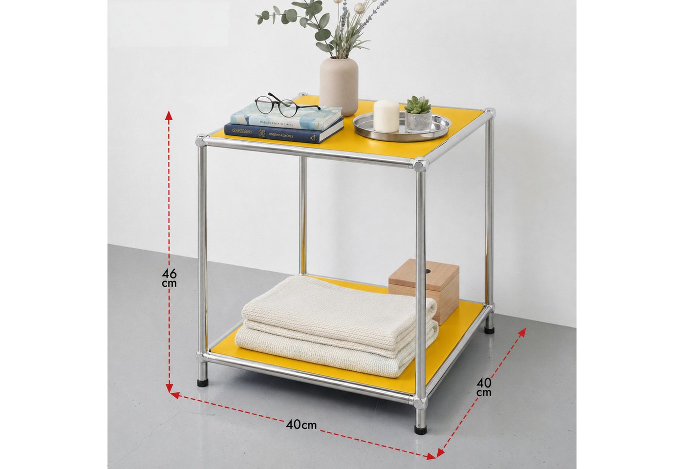 Kubus Standregal Urban Pure-012 Offenes Beistell mit 2 Ablageflächen in 6 Farben, Einzelartikel, Kompakte Bauweise, pflegeleichte Oberfläche Bild 4
