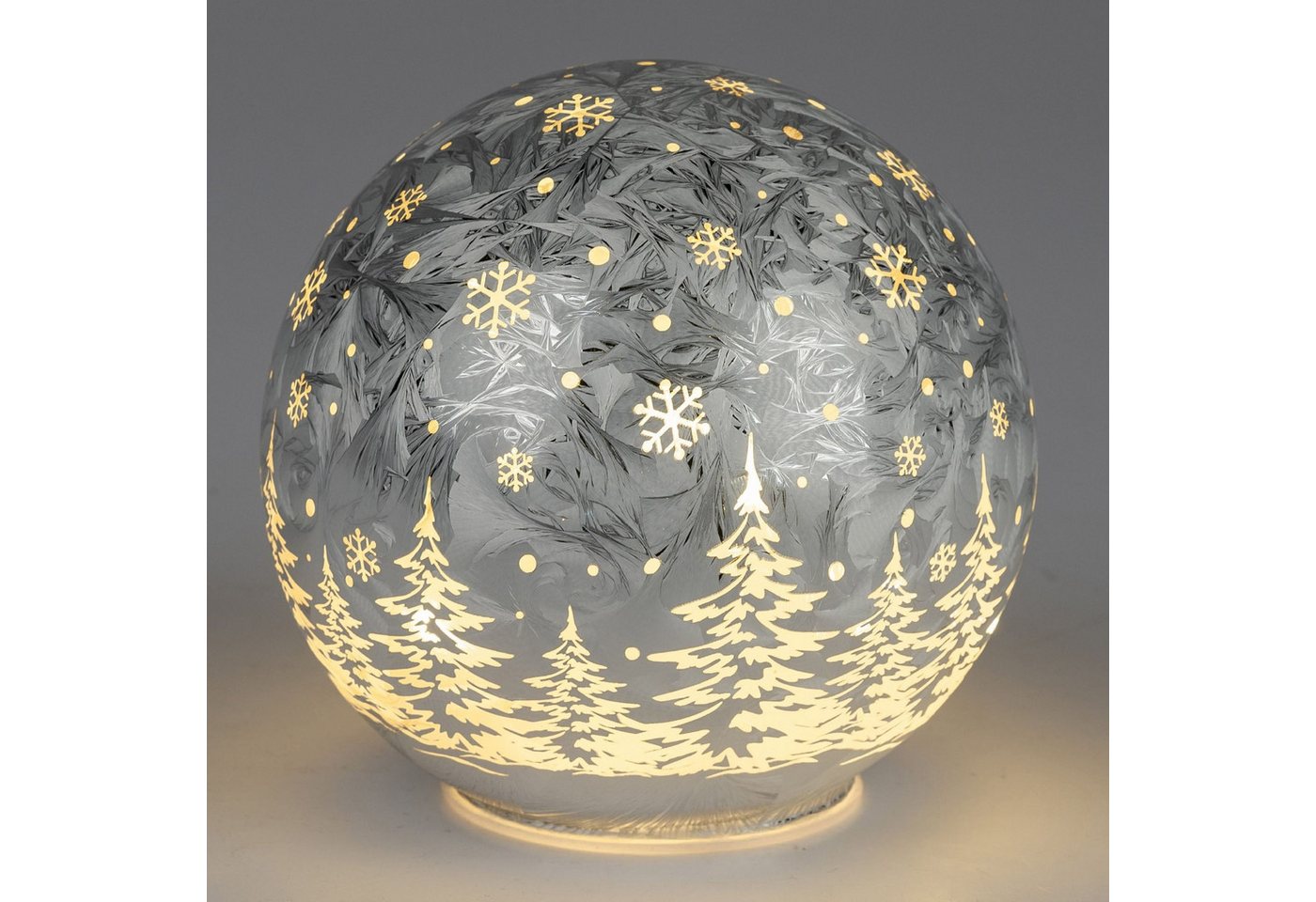 formano Tischleuchte Frosty Winterwald Weihnachtsdeko, LED, Mit Timerfunktion, Silber, Winterwald, H: cm