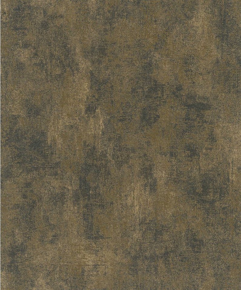 Newroom Vliestapete Uni2 Tapete Putz,Beton,Stein, Schwarz Struktur Uni Putz - Gold Beton Stein für Büro Diele/Flur Schlafen, modern Bild 2