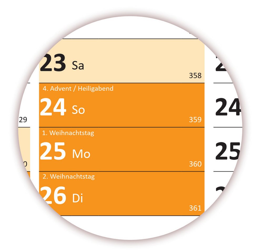 LYSCO Wandkalender Rainbow Wandplaner 2028 (gerollt) DIN A0 / A1 / A2, verfügbar in den Formaten DIN A0, DIN A1 und DIN A2, 14 Monate, (gerollt) Bild 2