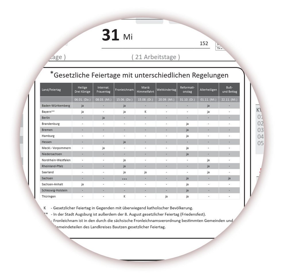 LYSCO Wandkalender Rainbow Wandplaner 2028 (gerollt) DIN A0 / A1 / A2, verfügbar in den Formaten DIN A0, DIN A1 und DIN A2, 14 Monate, (gerollt) Bild 5