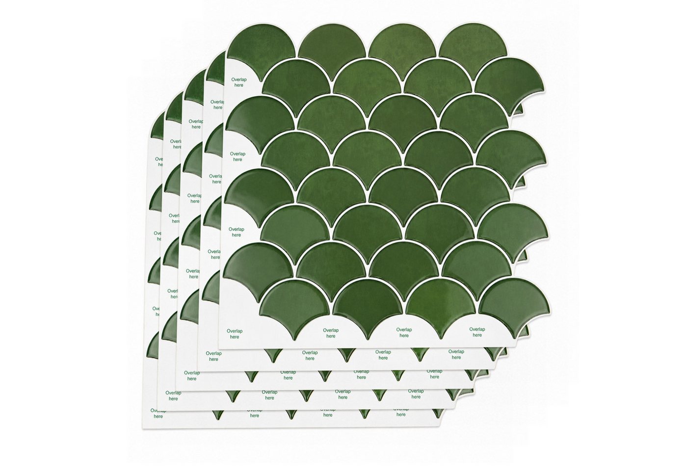 Youyijia Fliesenaufkleber Selbstklebende Wandfliesen Fischschuppen, 3D Fliesenaufkleber Küche (5 St) Bild 3