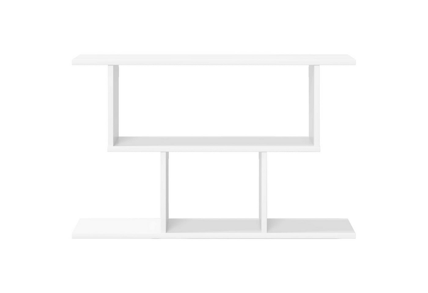 furnicato Wandregal 80 x 15 x 50.5 cm Weiß, 1-tlg., Wandboard mit 4 Fächern und viel Stauraum für dein Wohnzimmer