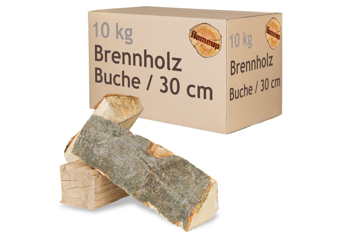 Flameup Kaminholz Brennholz Kaminholz Holz 10 kg Ofen Kamin Kaminofen Grill Buche 30 cm, 10 kg Bild 3