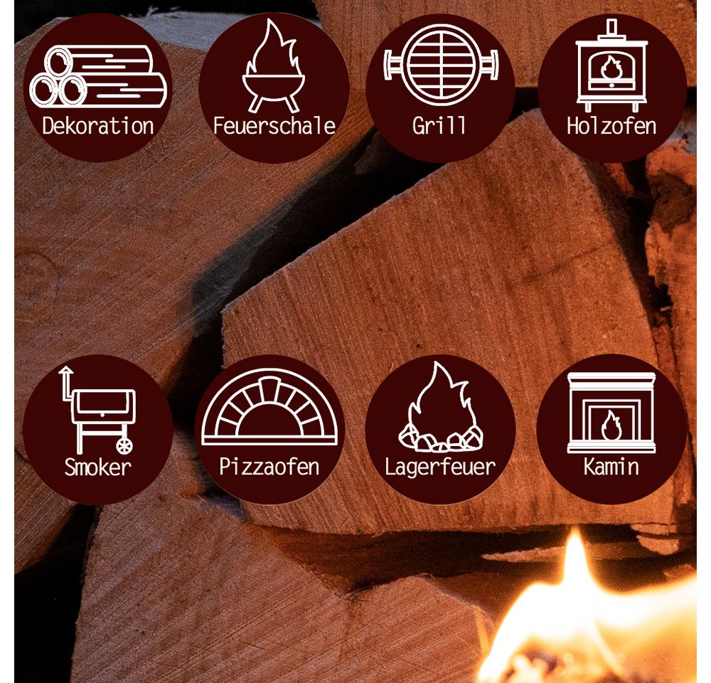Flameup Kaminholz Brennholz Kaminholz Holz 10 kg Ofen Kamin Kaminofen Grill Buche 30 cm, 10 kg Bild 5
