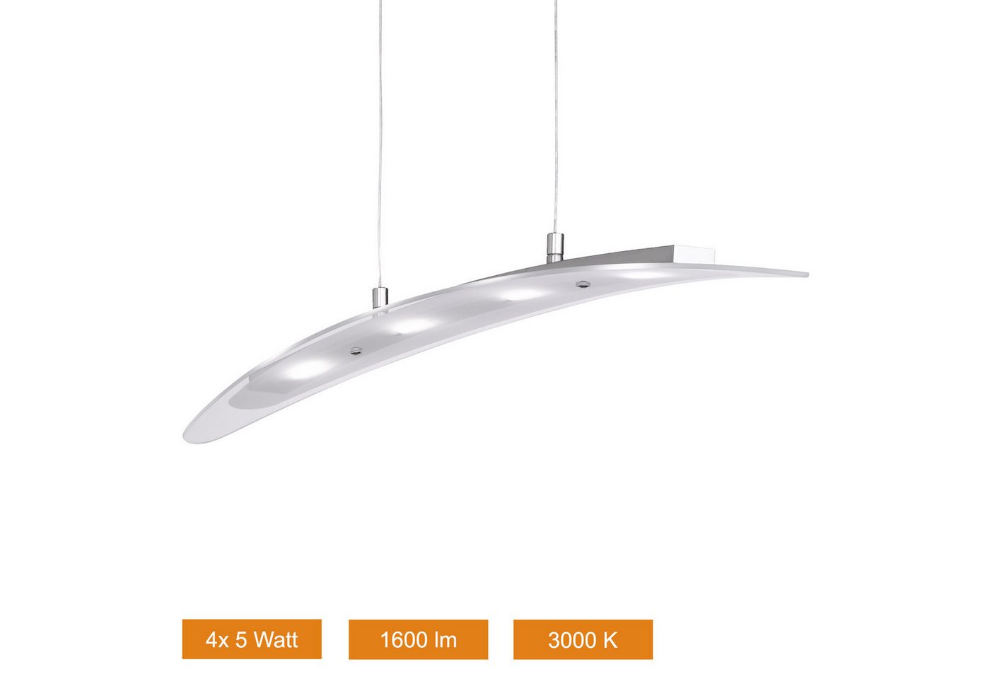 Home4Living Pendelleuchte Pendelleuchte Pendellampe 4-flg. LED Esszimmer Hängeleuchte, inkl. Leuchtmittel, 4x5W LED Bild 2
