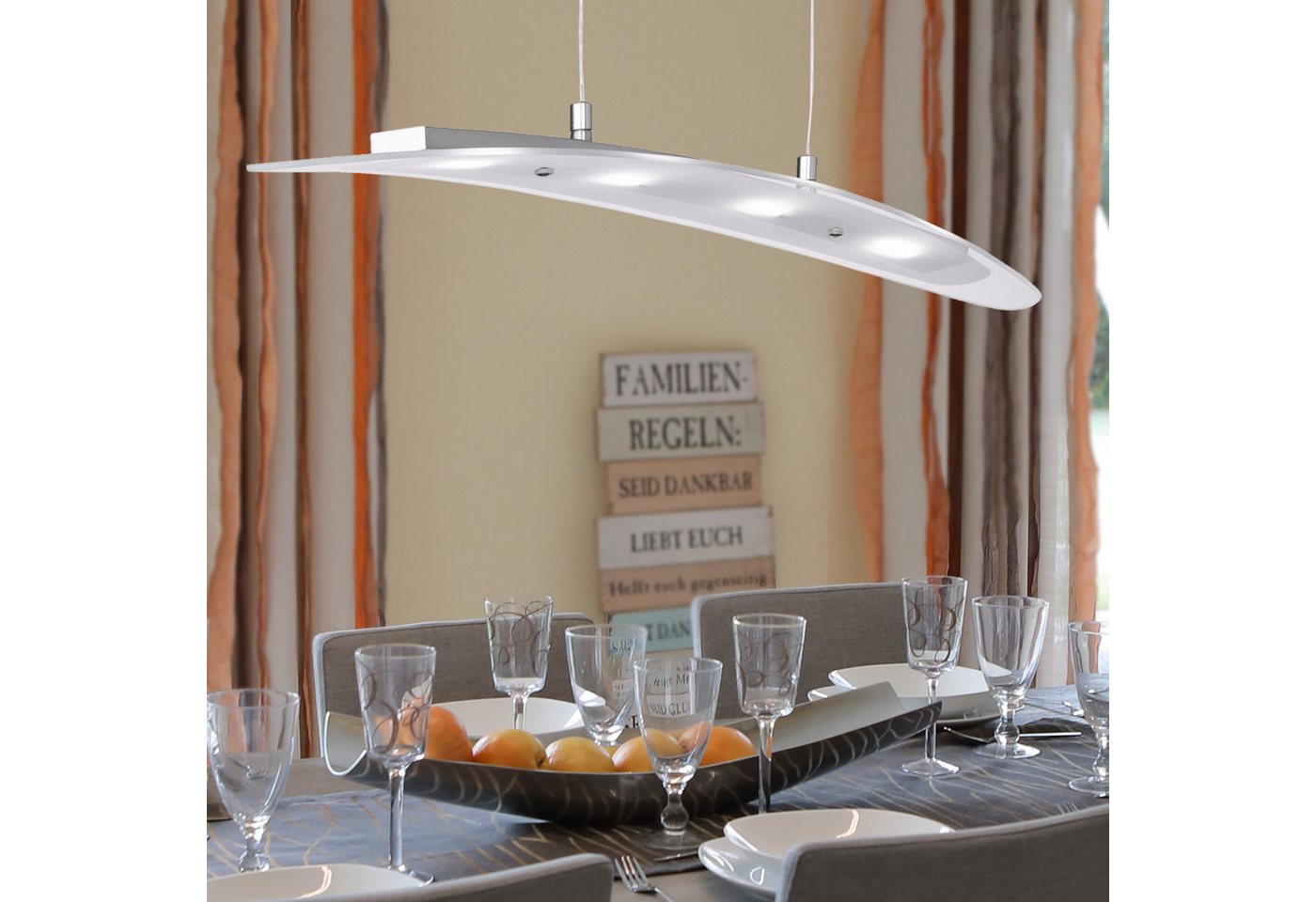 Home4Living Pendelleuchte Pendelleuchte Pendellampe 4-flg. LED Esszimmer Hängeleuchte, inkl. Leuchtmittel, 4x5W LED Bild 3