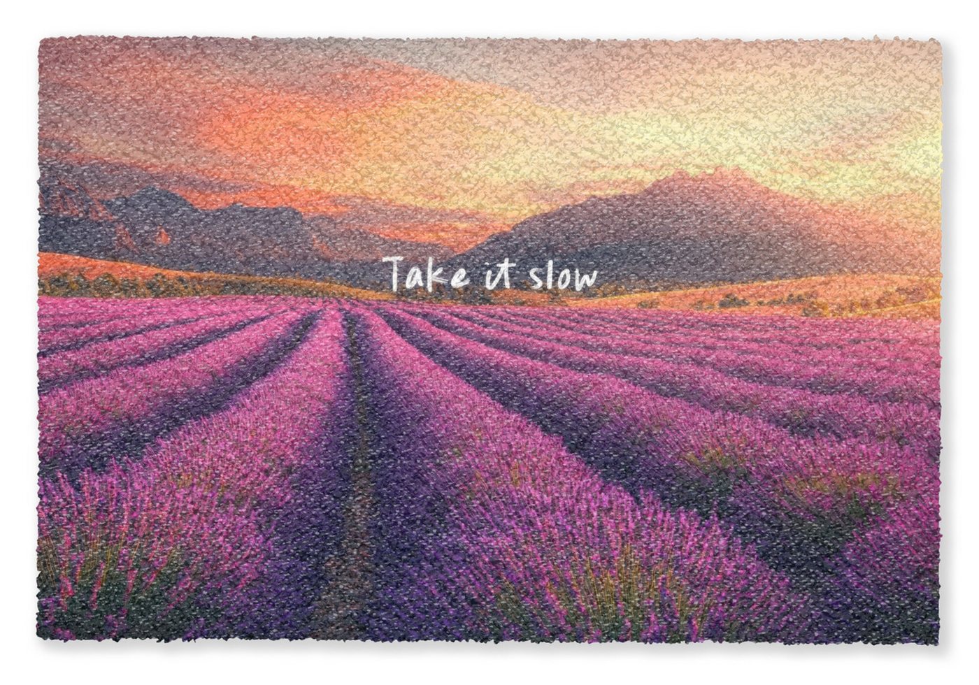 MuchoWow Fußmatte Lavendelfeld - Zitat - Sonnenuntergang, Rechteckig, innen Schmutzfangmatte, Tür, Schmutzfänger Flur, Teppich 60x40 cm Bild 4
