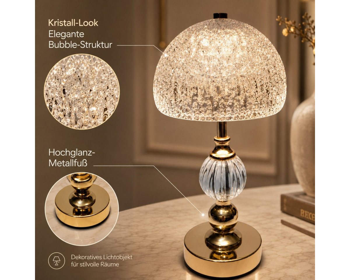 Fyrove LED Nachttischlampe LED Tischlampe,Dimmbare Nachttischlampe mit Touch-Steuerung, Moderne Dekoleuchte für Schlafzimmer und Wohnzimmer, 3 Lichtfarben, Valentinstagsgeschenk,Weihnachtsgeschenk Bild 3