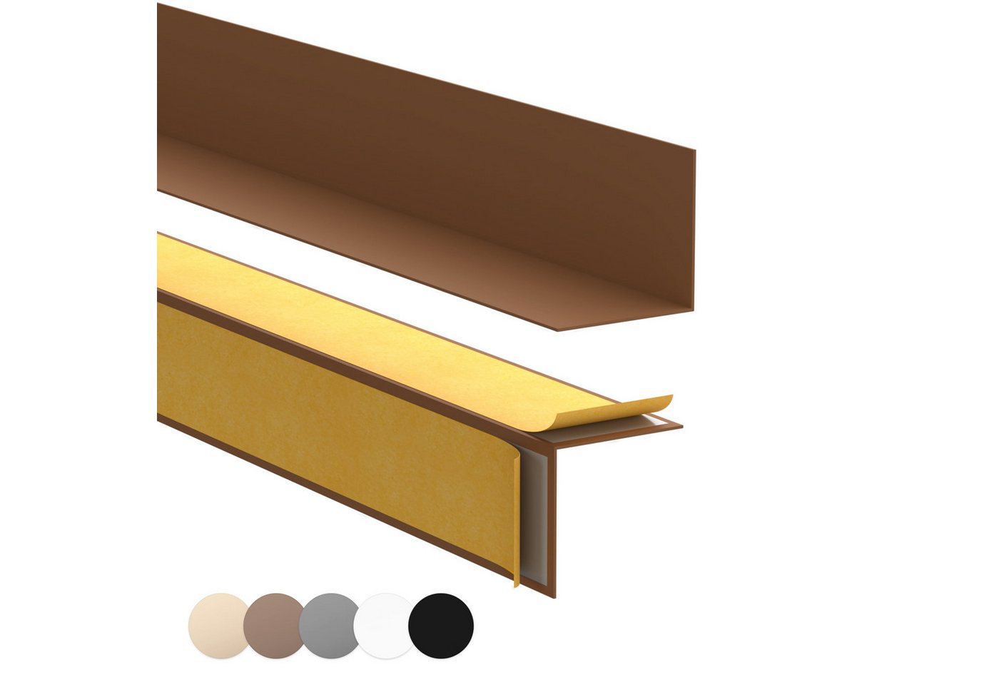 Quest Sockelleiste Selbstklebend Hart-PVC, L: 200,00 cm, H: 1,50 cm, Packung, 1-St., 15x15 mm, wasserfest, UV-beständig Bild 3