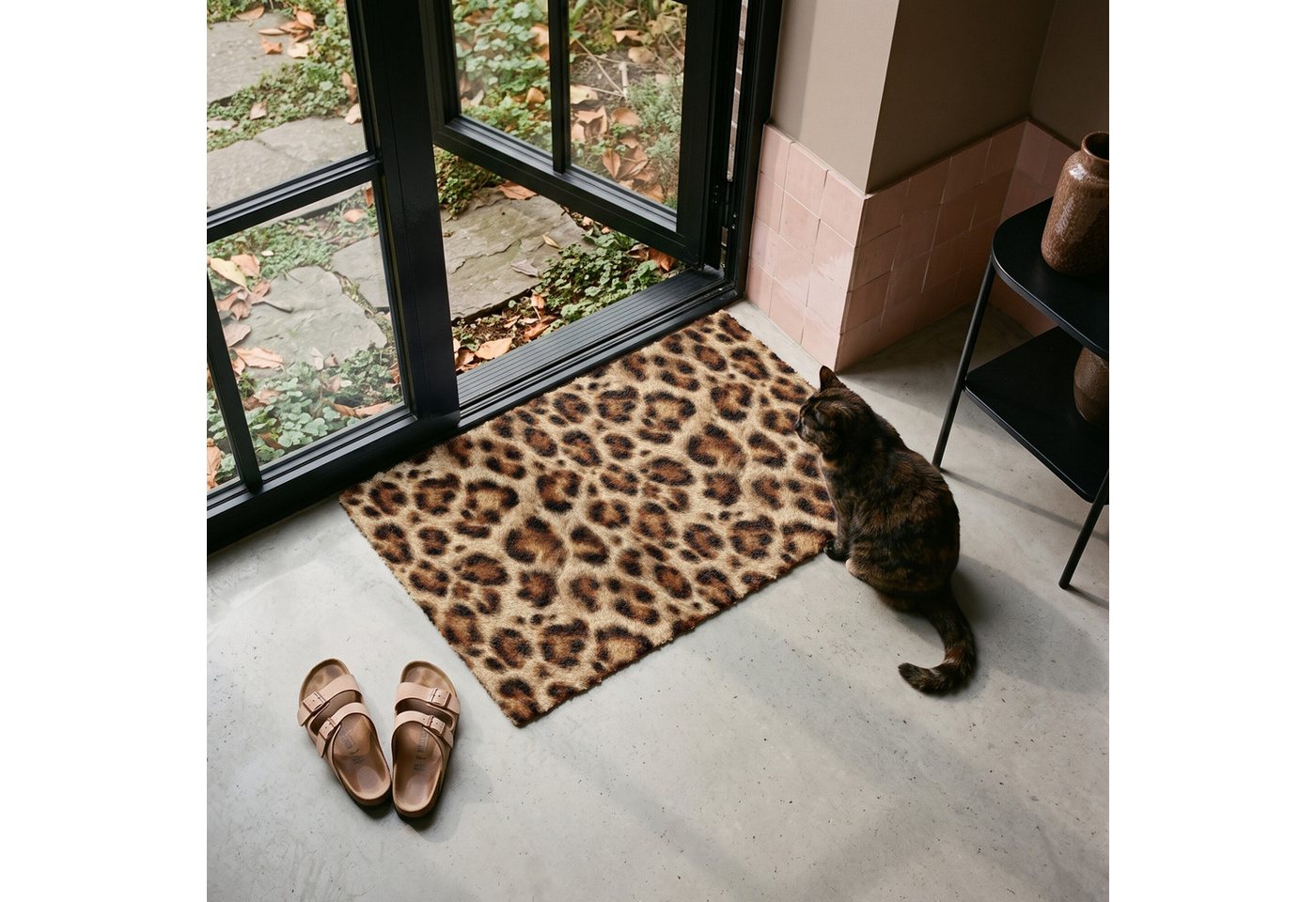 MuchoWow Fußmatte Leopard – Braun – Fell, Rechteckig, innen Schmutzfangmatte, Tür, Schmutzfänger Flur, Teppich 60x40 cm Bild 3