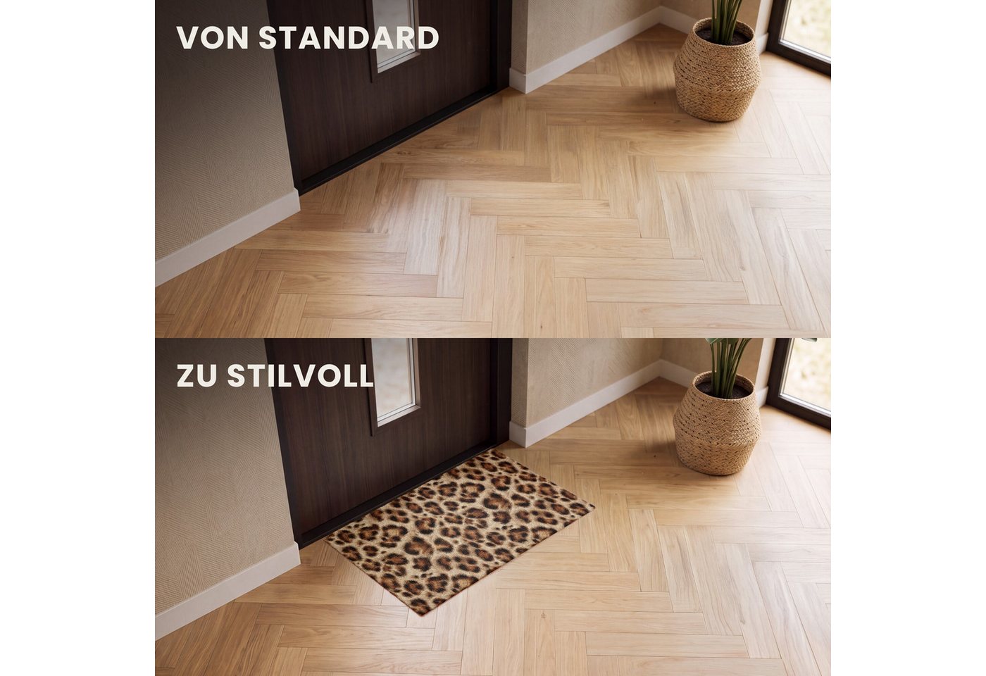 MuchoWow Fußmatte Leopard – Braun – Fell, Rechteckig, innen Schmutzfangmatte, Tür, Schmutzfänger Flur, Teppich 60x40 cm Bild 4