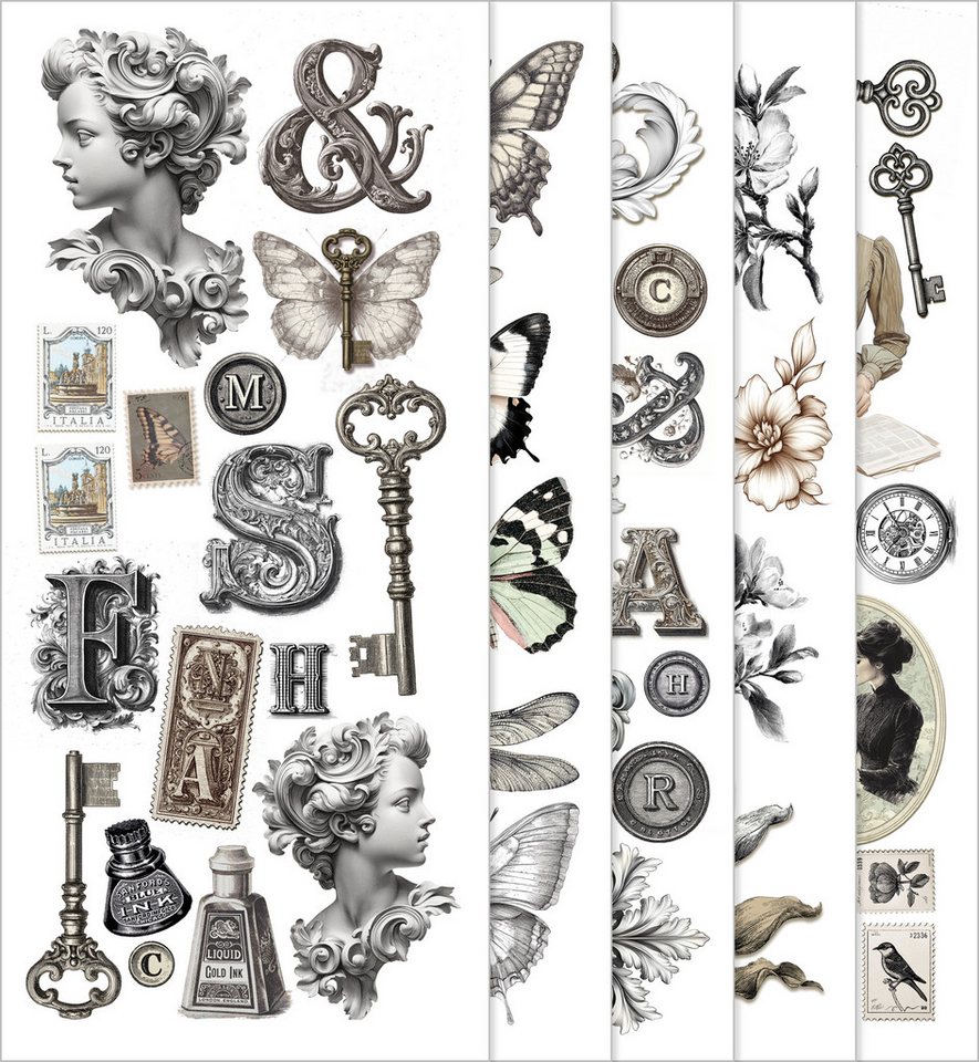 Ciao Bella Aufkleber Art Stickers "Typographic", 5 Blatt