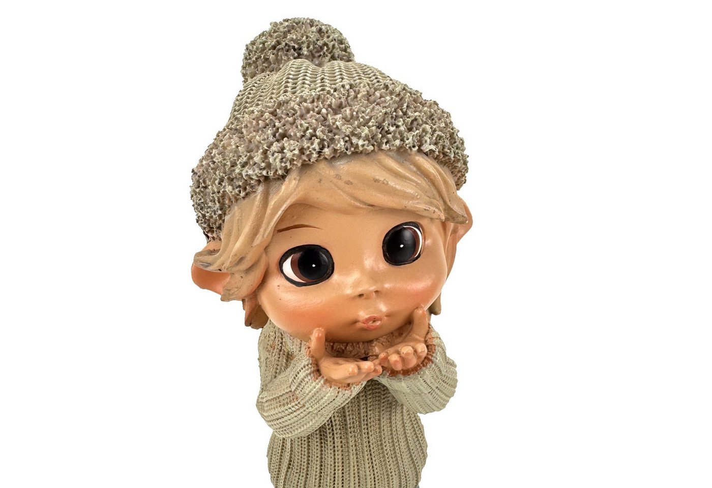 Online-Fuchs Gartenfigur für außen - 2 süße Elfenjungen mit Geschenk - Weihnachtsdeko outdoor, (für den Innen- und Außenbereich, wetterfest), mit großen, glänzenden Glubschaugen und süßen Gesichtsausdruck Bild 2