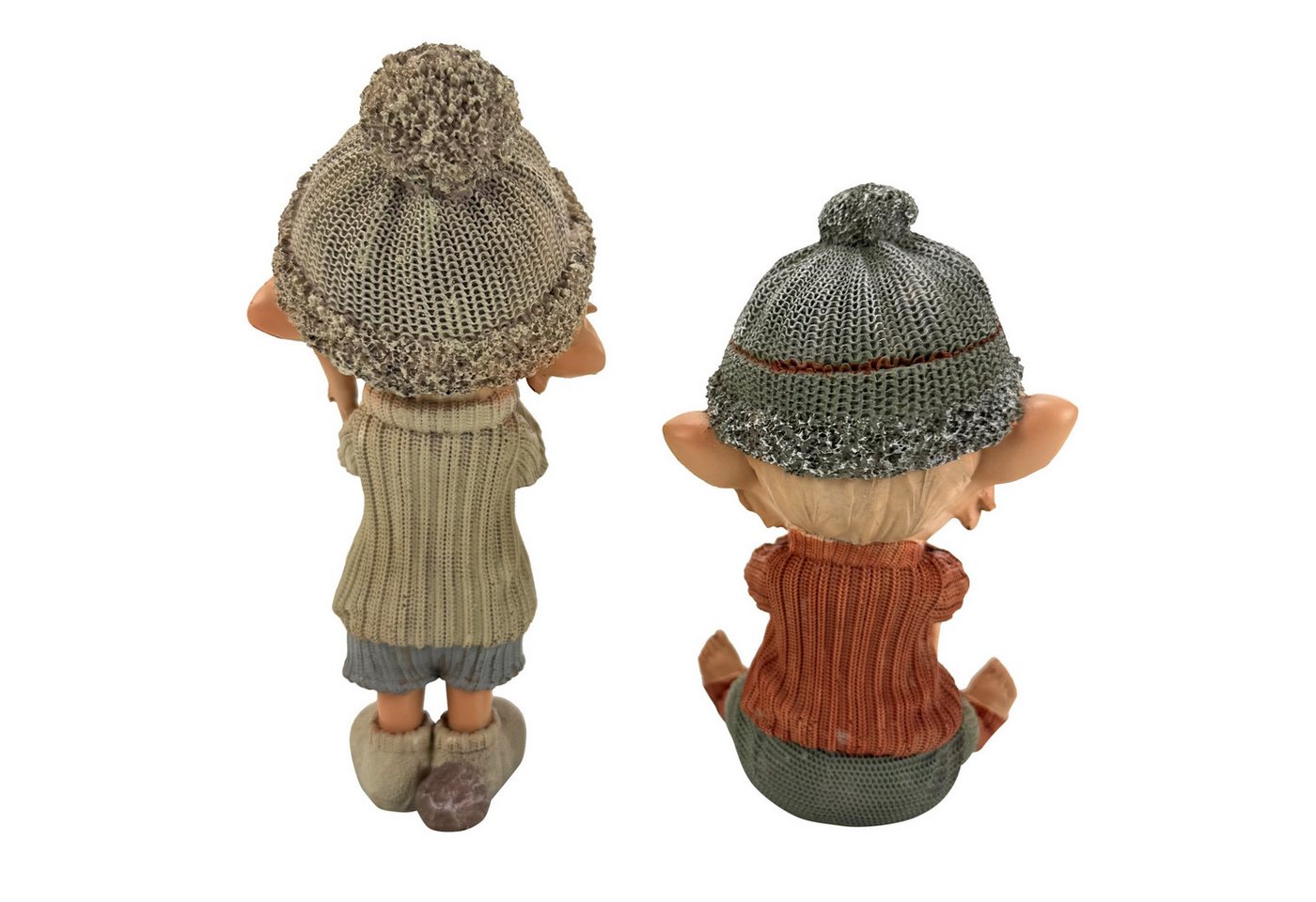 Online-Fuchs Gartenfigur für außen - 2 süße Elfenjungen mit Geschenk - Weihnachtsdeko outdoor, (für den Innen- und Außenbereich, wetterfest), mit großen, glänzenden Glubschaugen und süßen Gesichtsausdruck Bild 3