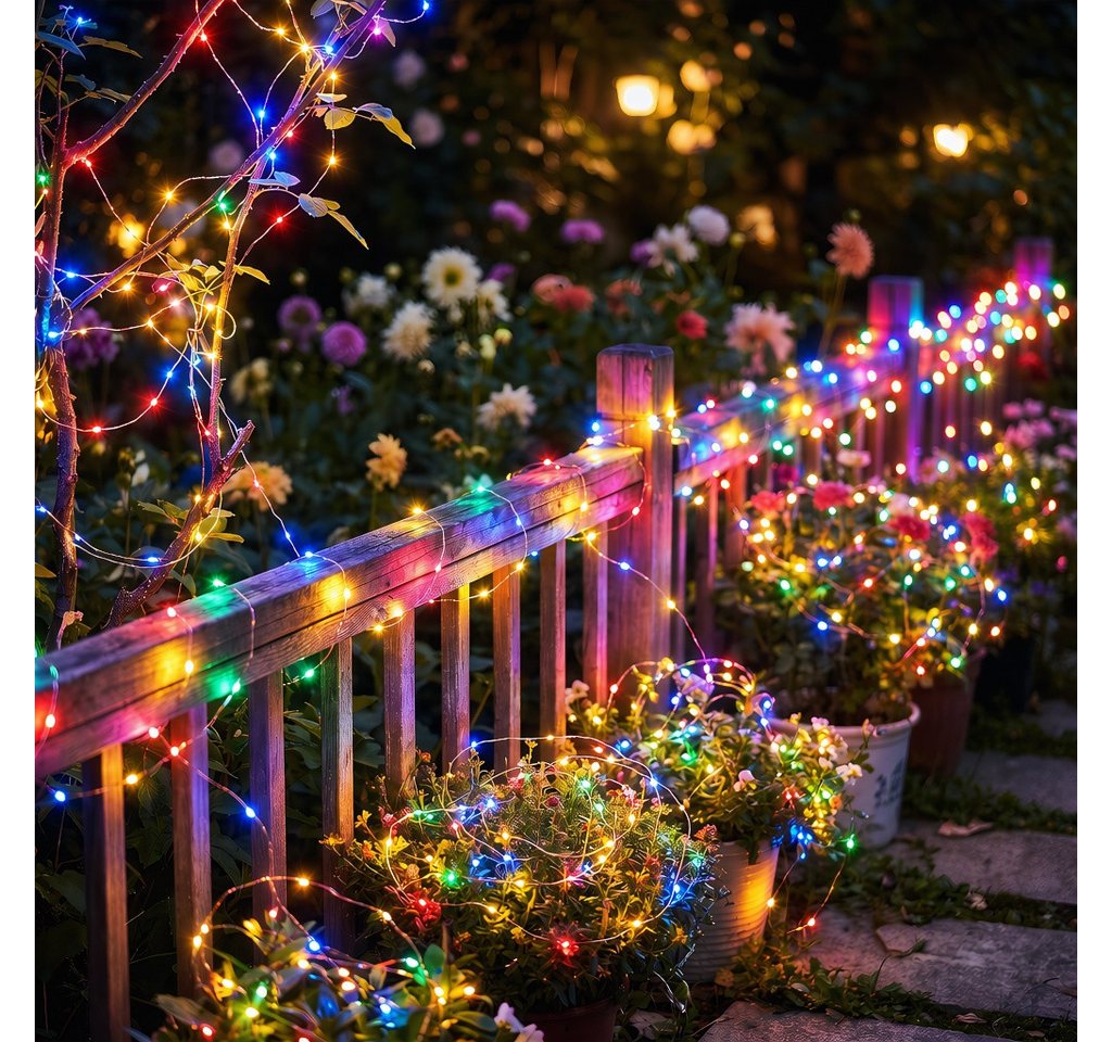 FIVMEN LED-Lichterkette LED-Lichterkette aus Kupferdraht 8 Modi mit Fernbedienung, Timer, dimmbar, Wasserdicht für Weihnachtsdeko, Innen, Außen, Deko DIY Bild 2