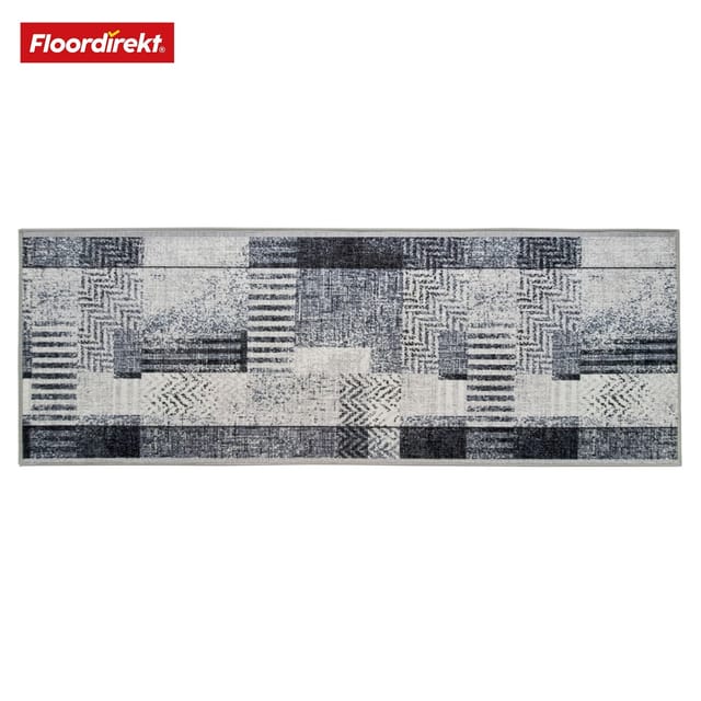 Floordirekt - Teppich-läufer Auf Maß Cordoba Grautöne Mit Muster Rutschfest & Robust 80 Breitex 200 Cm