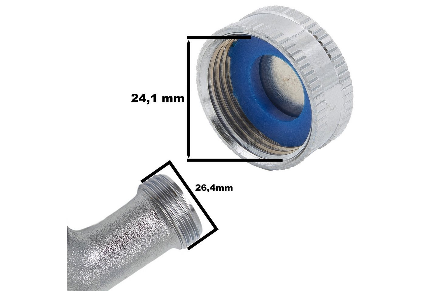 SpiceFlow Anschlussstück SpiceFlow Endkappe gerändelt 3/4" IG Chrom/Messing, Endkappe gerändelt 3/4" IG Chrom/Messing Bild 3