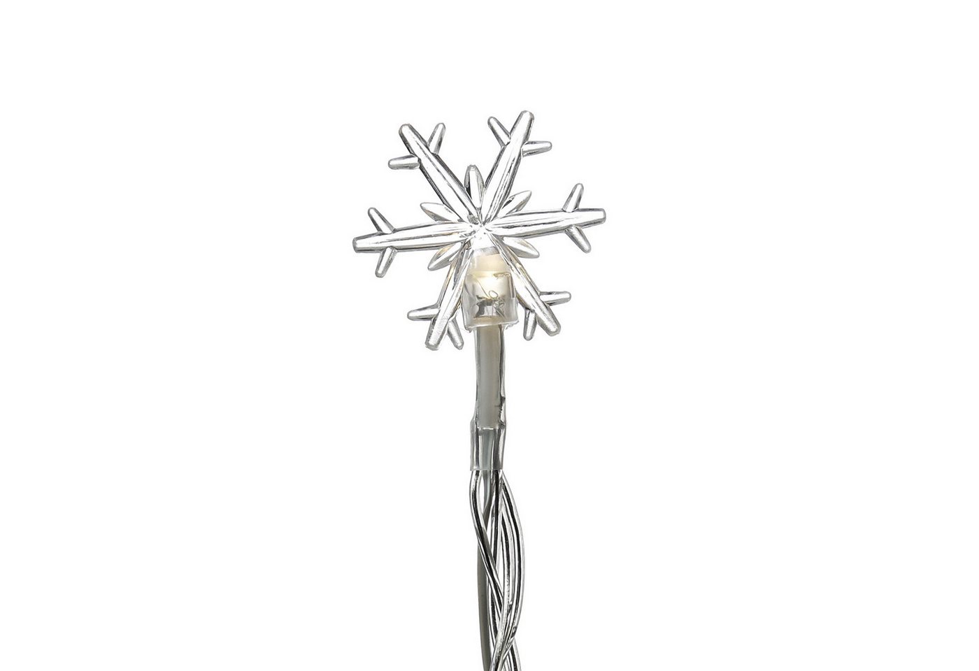 MARELIDA LED-Lichterkette Schneeflocken 2m Deko Winter Weihnachtsbeleuchtung Timer für Innen, 10-flammig Bild 4