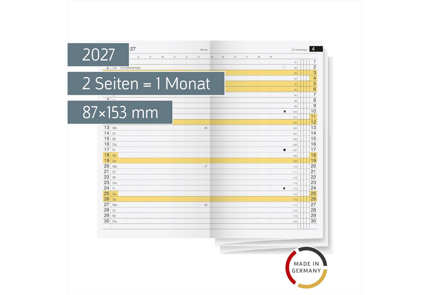RIDO Buchkalender rido/idé Kalender Ersatzkalendarium d 15 2027