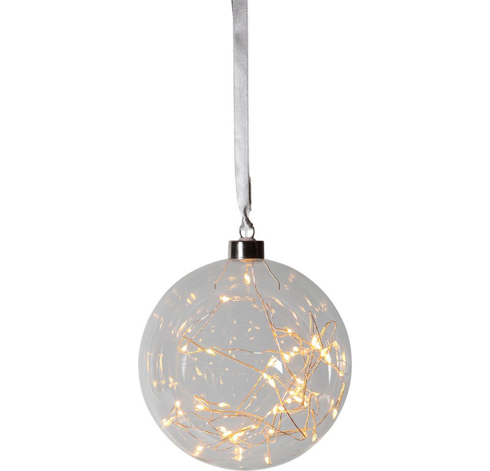EGLO LED Dekolicht, LED-Leuchtmittel fest verbaut, Warmweiß, LED Fensterdekoration Weihnachtsbeleuchtung Kugel Glas klar D 15 cm Bild 4