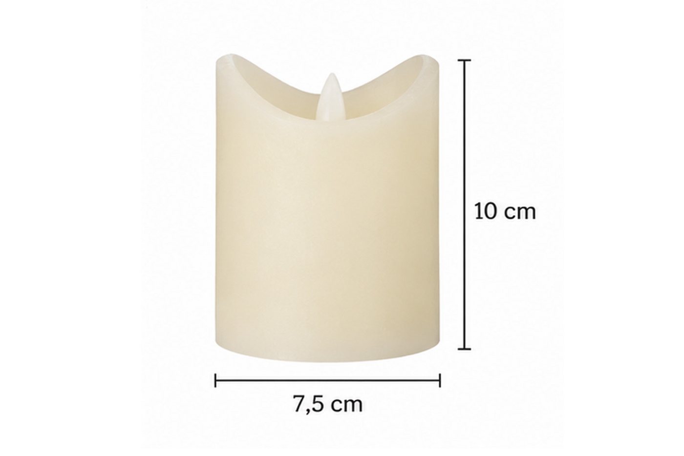 dasmöbelwerk LED-Kerze LED-Kerze Ø7,5x10 cm Echtwachs Stumpenkerze Rustikal Timer Creme, Leuchtmittel nicht enthalten Bild 3