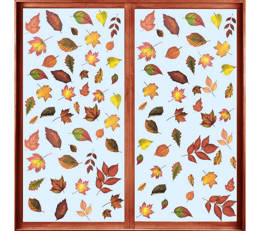 Bomiclss Fensterfolie Fensterbilder Herbst, Herbstdeko,Erntedankfest Fensterbilder, Selbstklebend Herbst Deko Aufklebe, für Fenster Kinderzimmer Cafés Halloween Party Bild 2