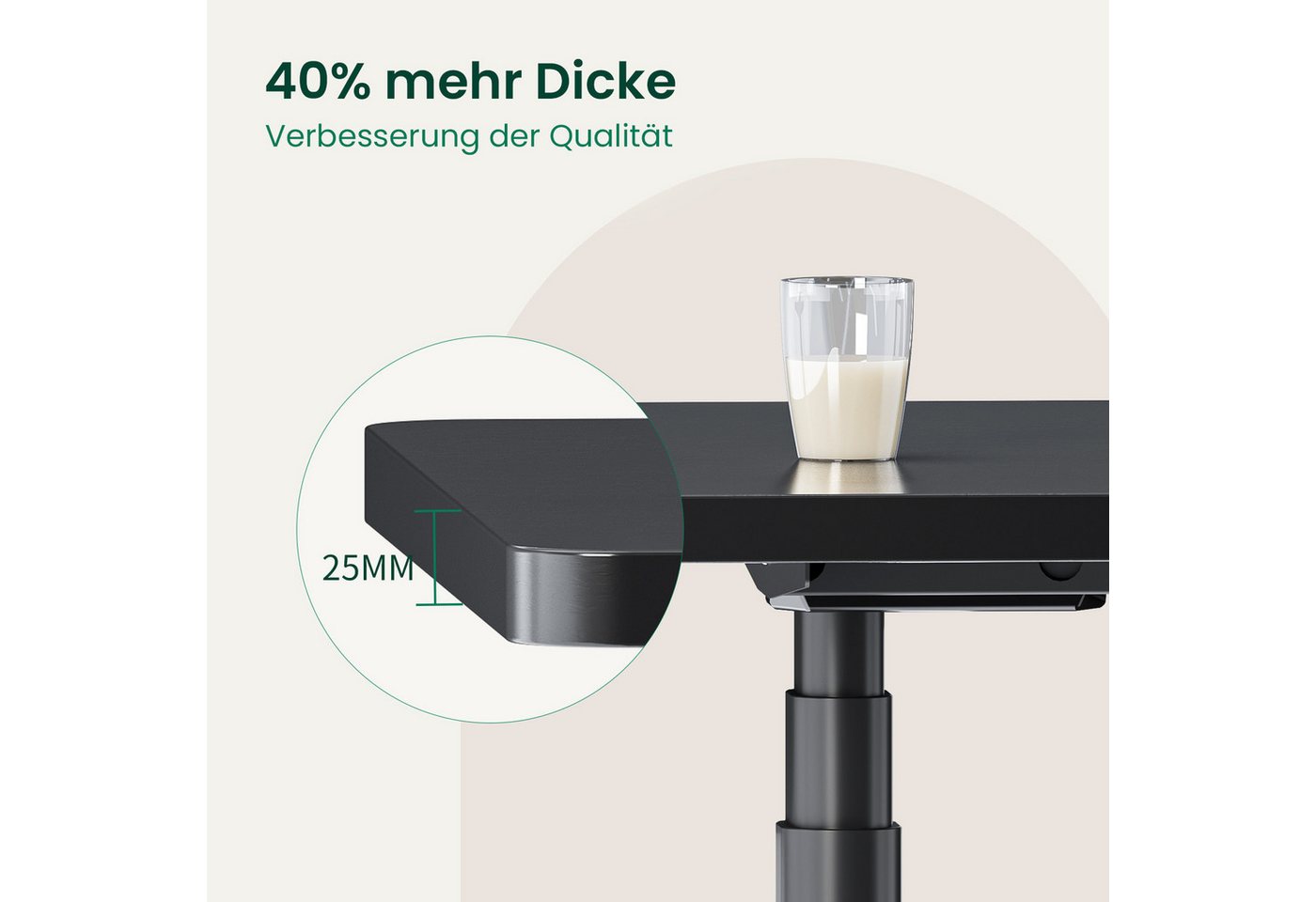 MAIDESITE Tischplatte für höhenverstellbare Schreibtische, Esstische & Gaming, 120x60 cm – 25 mm dick, Vintagebraun, robust